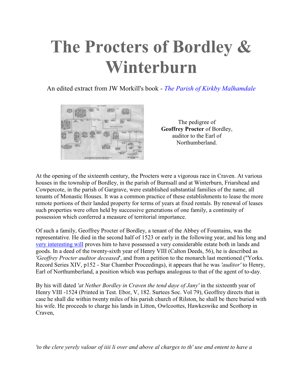The Procters of Bordley & Winterburn