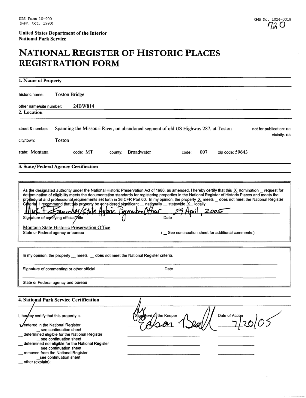 National Register of Historic Places Registration Form