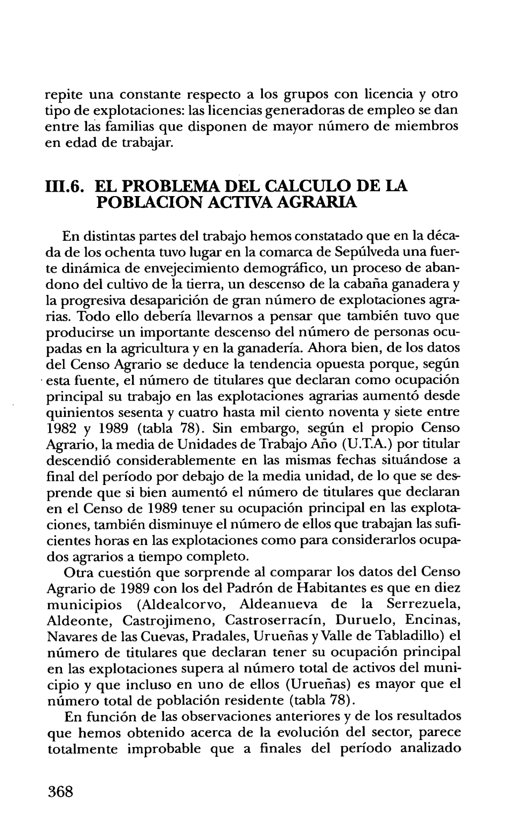 Iii.6. El Problema Del Calculo De La Poblacion Activa Agraria