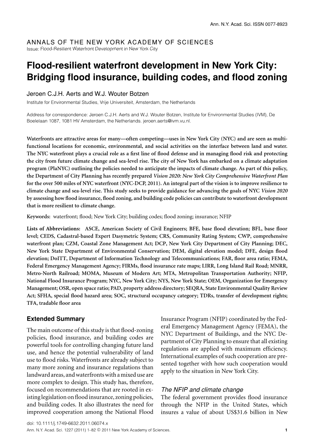Bridging Flood Insurance, Building Codes, and Flood Zoning