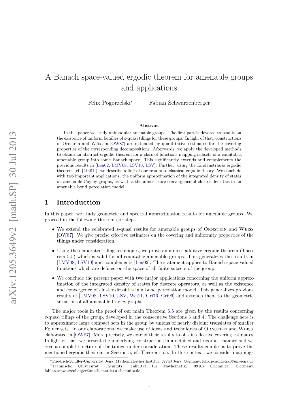 A Banach Space-Valued Ergodic Theorem for Amenable Groups and Applications