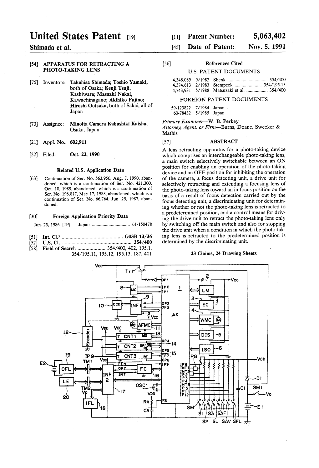 United States Patent [191 5,063,402