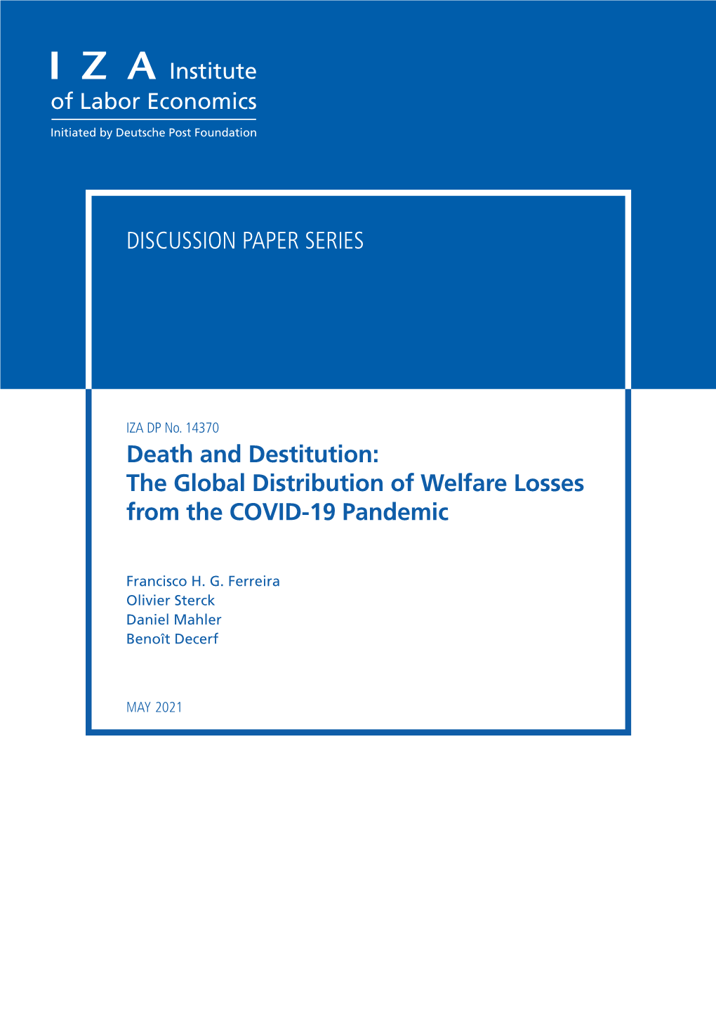 The Global Distribution of Welfare Losses from the COVID-19 Pandemic