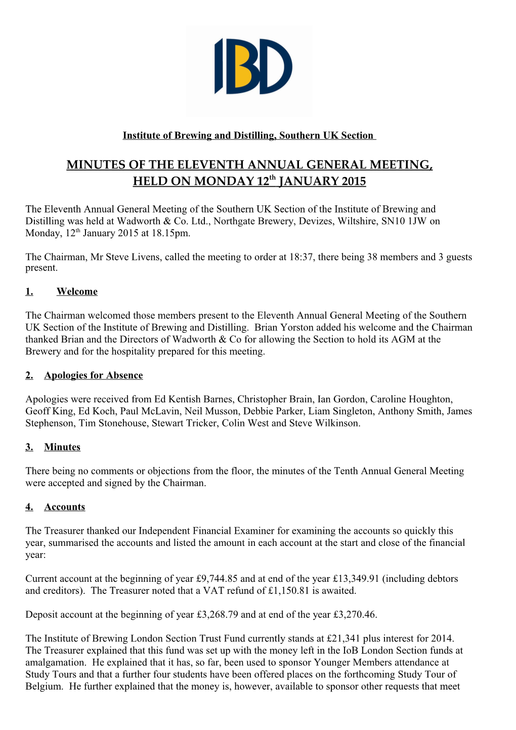 Minutes of 2001 Annual General Meeting