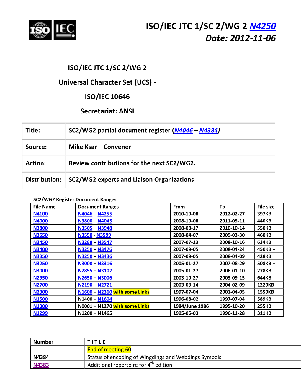 ISO/IEC JTC 1/SC 2/WG 2 N4250 Date: 2012-11-06