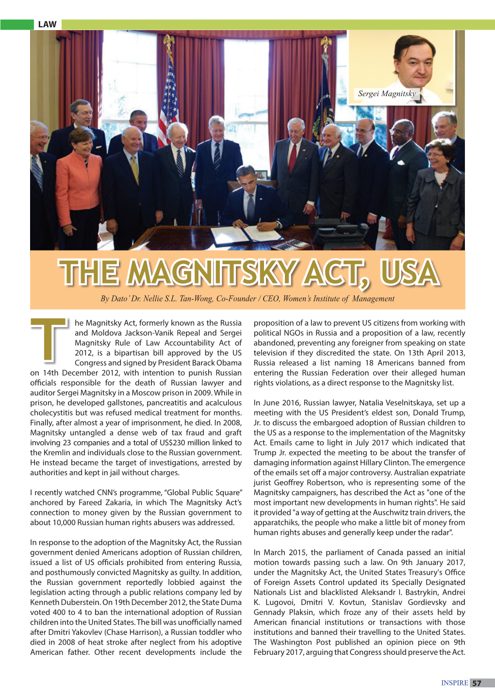The Magnitsky Act, Usa