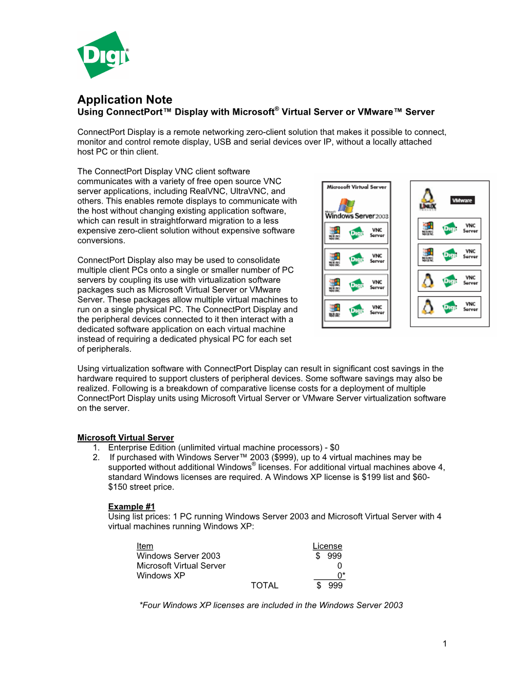 Using Connectport™ Display with Microsoft® Virtual Server Or Vmware™ Server