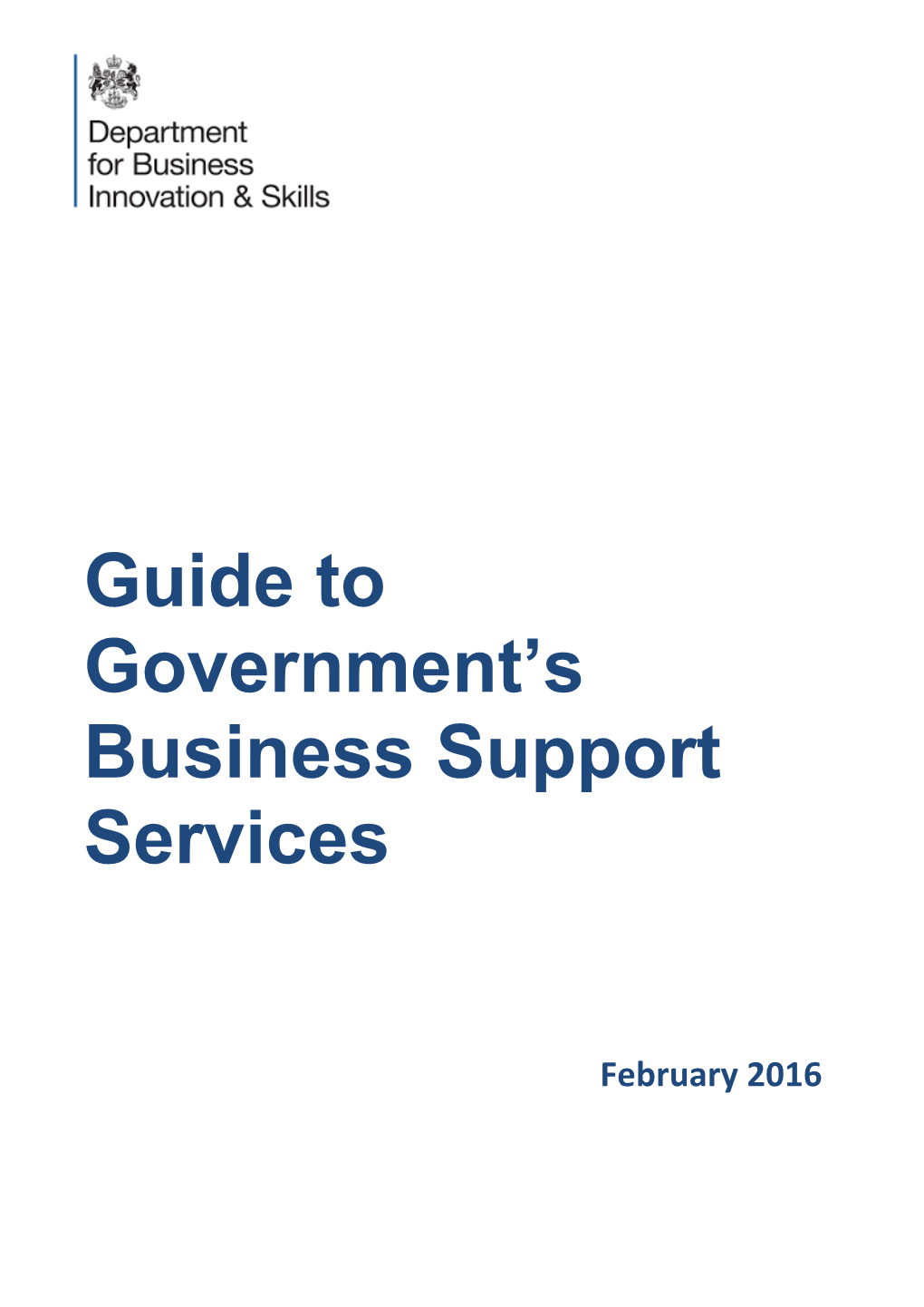Guide to Government's Business Support Services
