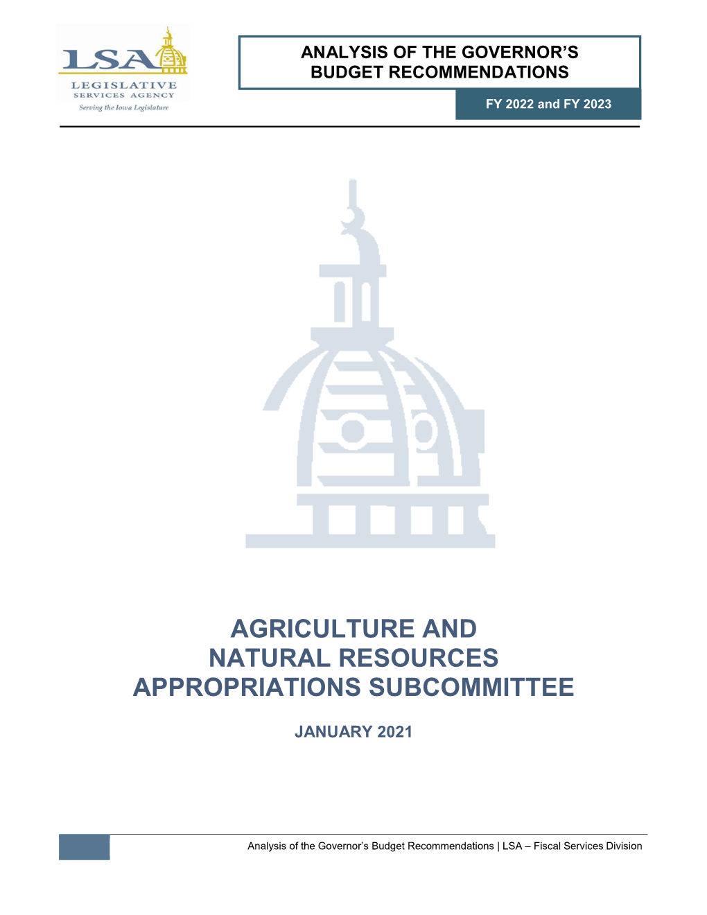 Agriculture and Natural Resources Appropriations Subcommittee