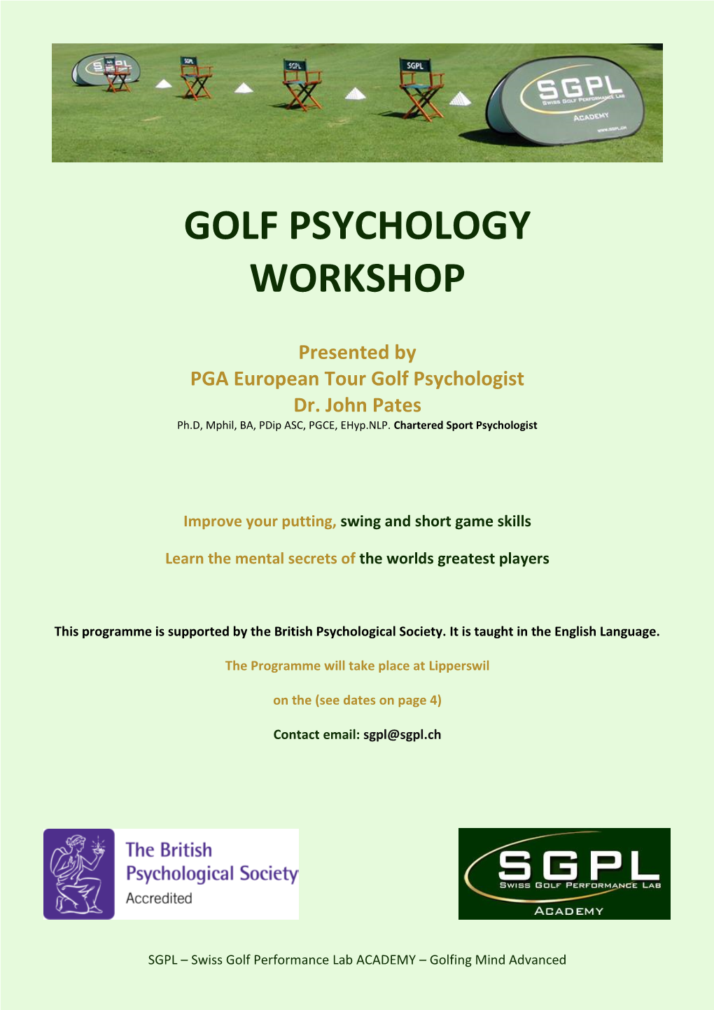 Golf Psychology Workshop