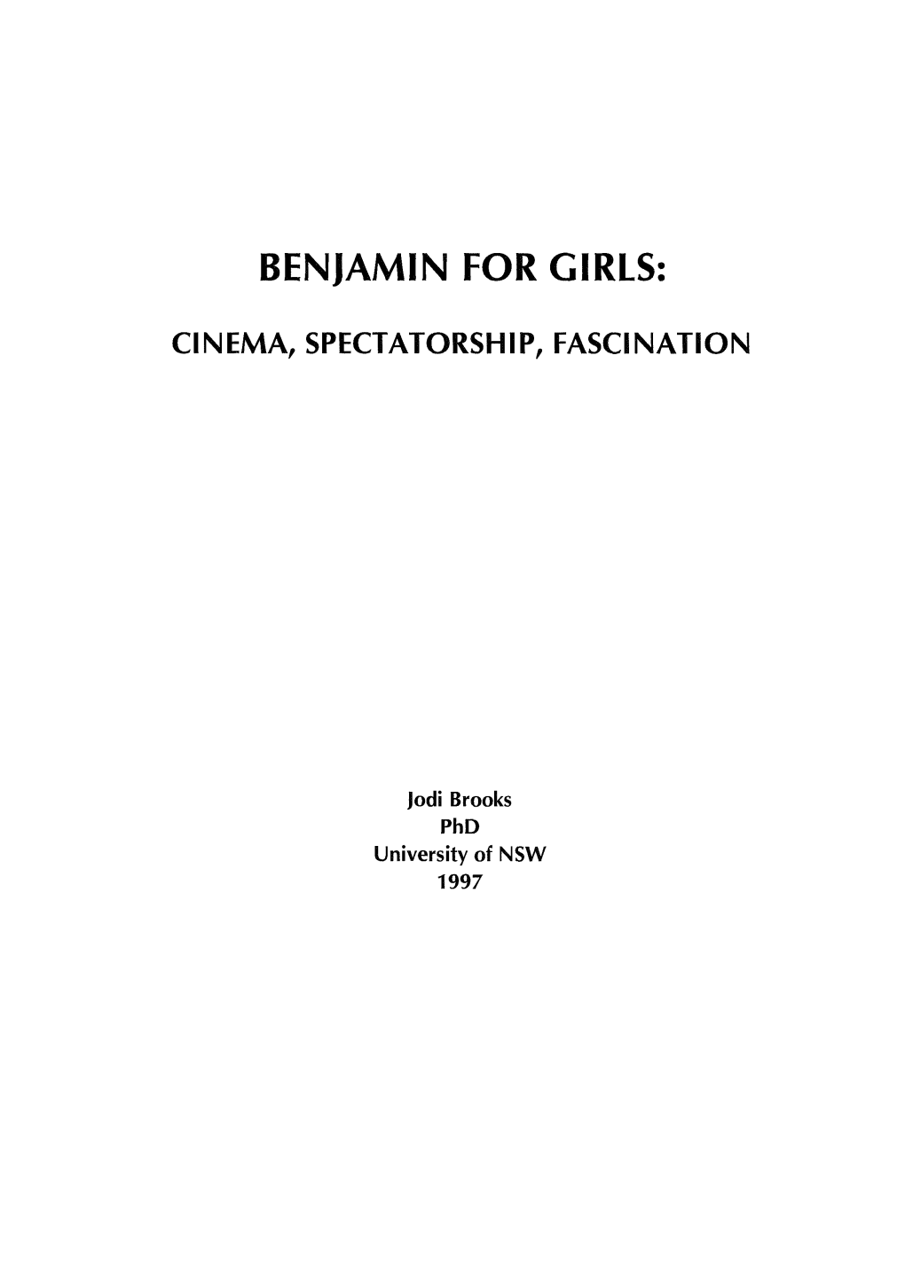 Benjamin for Girls