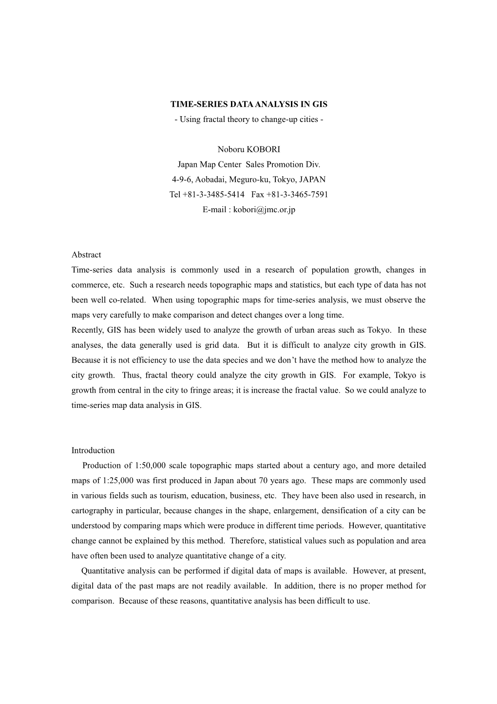 Time-Series Data Analysis in Gis