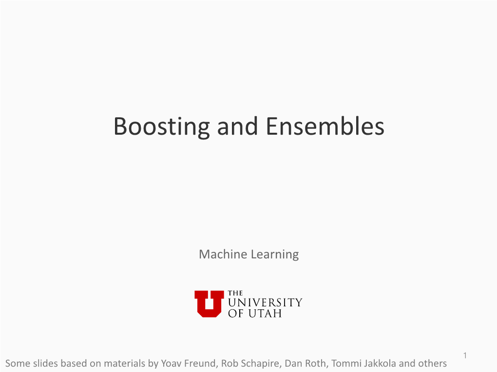 Boosting and Ensembles