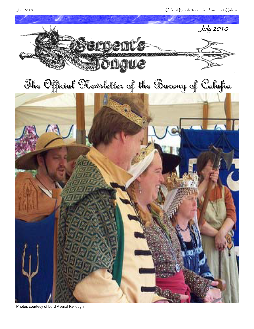 The Official Newsletter of the Barony of Calafia