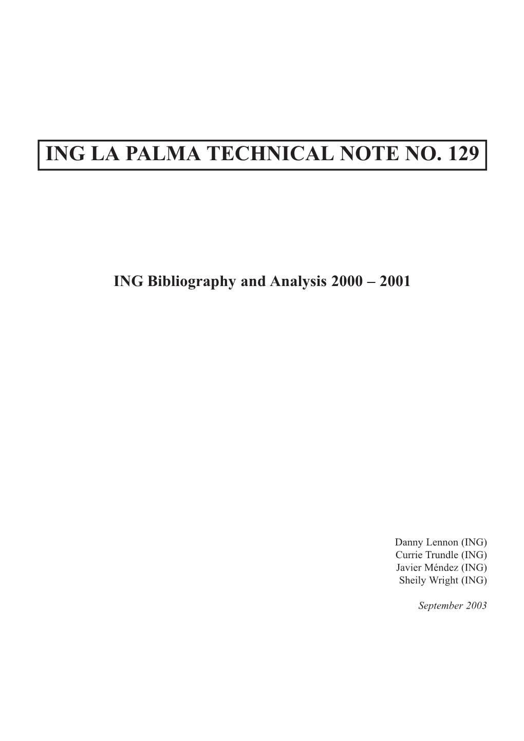 Technical Note No. 129