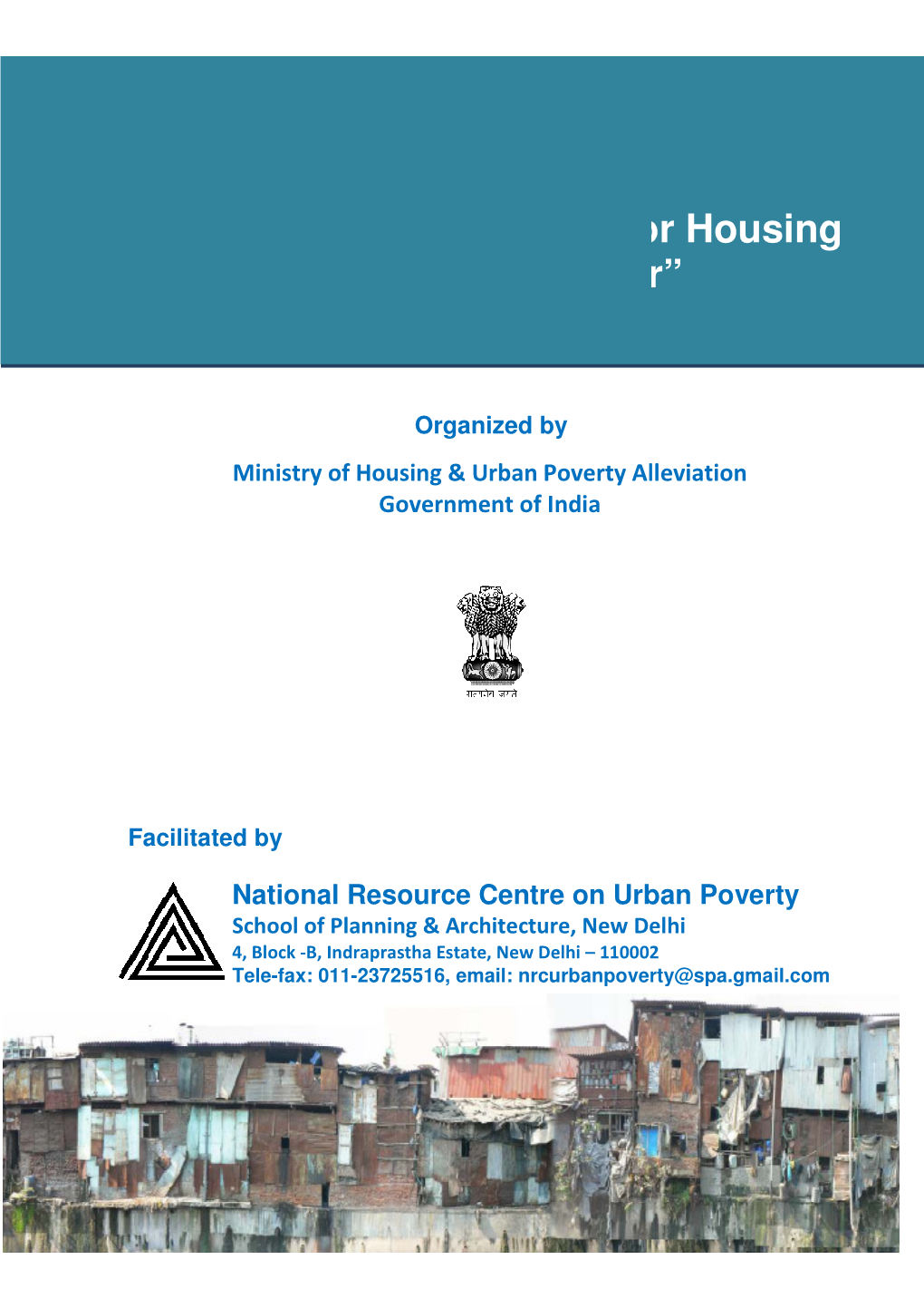 Town Planning Parame Own Planning Parameters for the Urban Poor