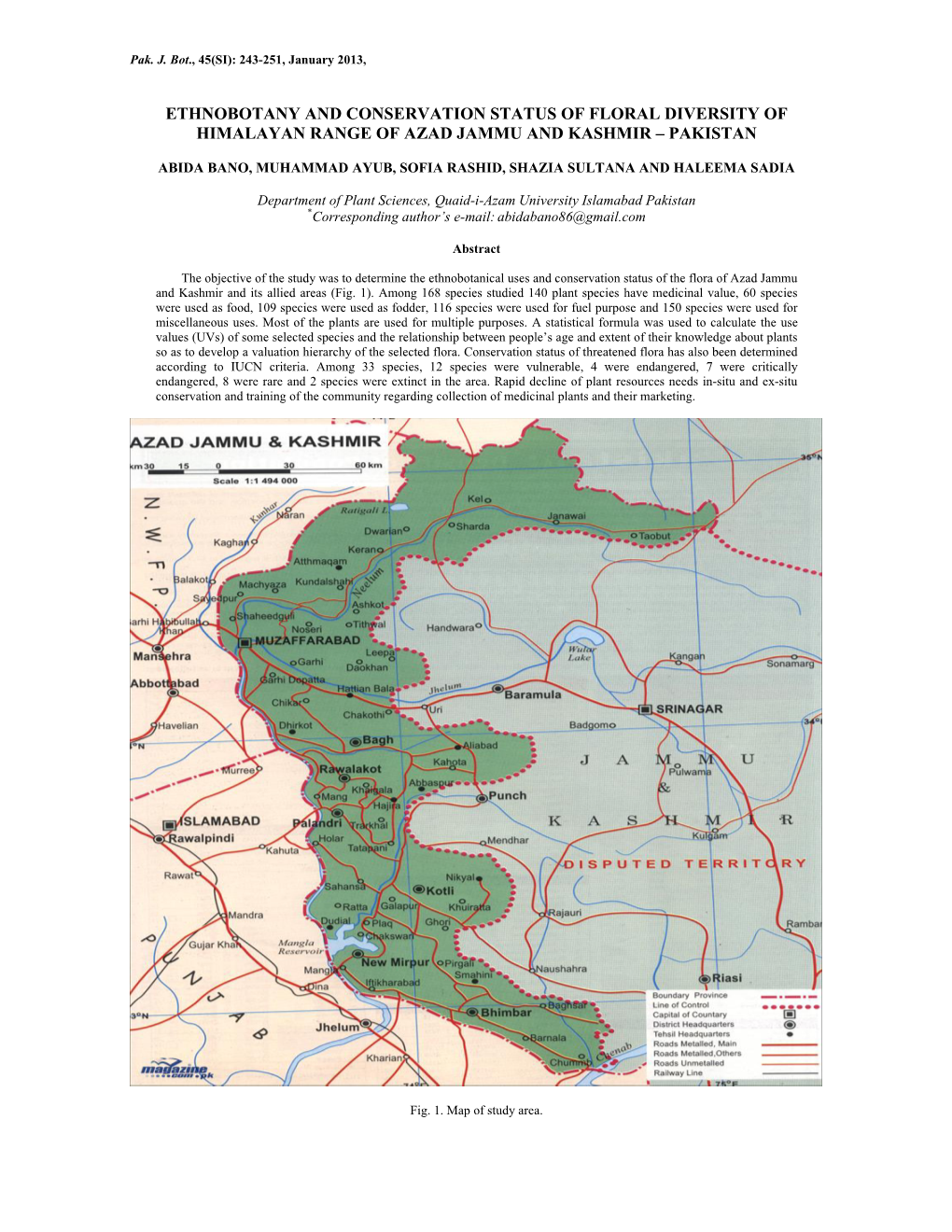 Ethnobotany and Conservation Status of Floral Diversity of Himalayan Range of Azad Jammu and Kashmir – Pakistan