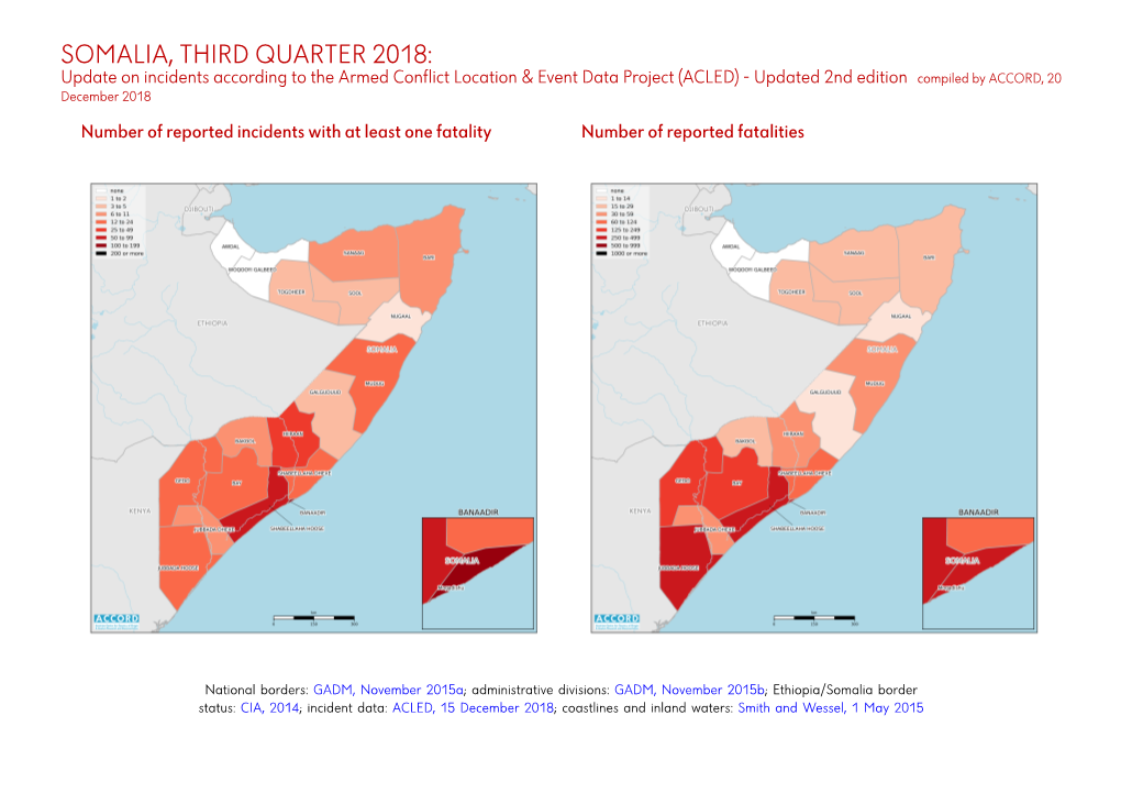 Somalia, Third Quarter 2018: Update on Incidents According To