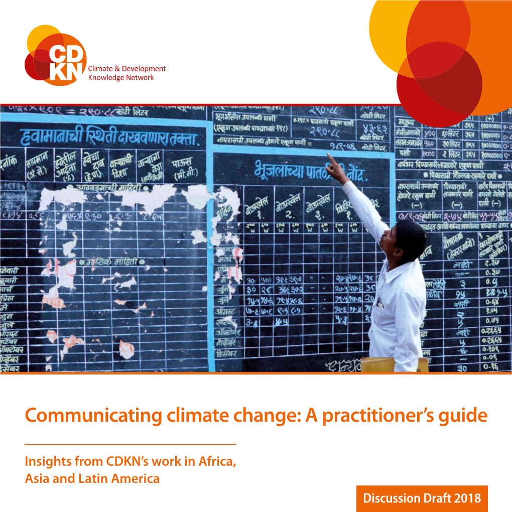 Communicating Climate Change: a Practitioner's Guide