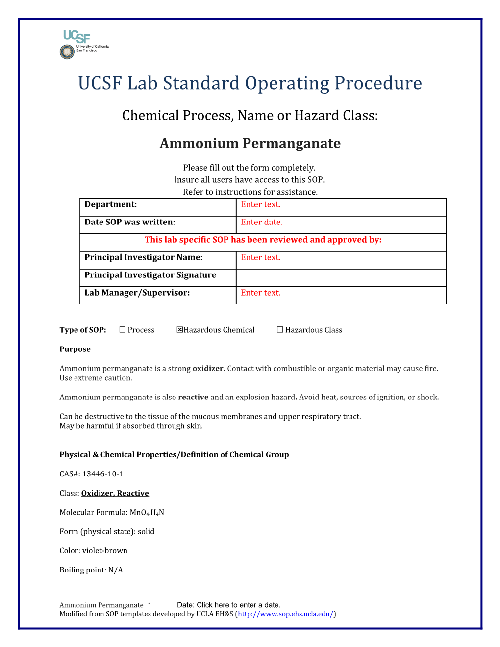 UCSF Lab Standard Operating Procedure s36