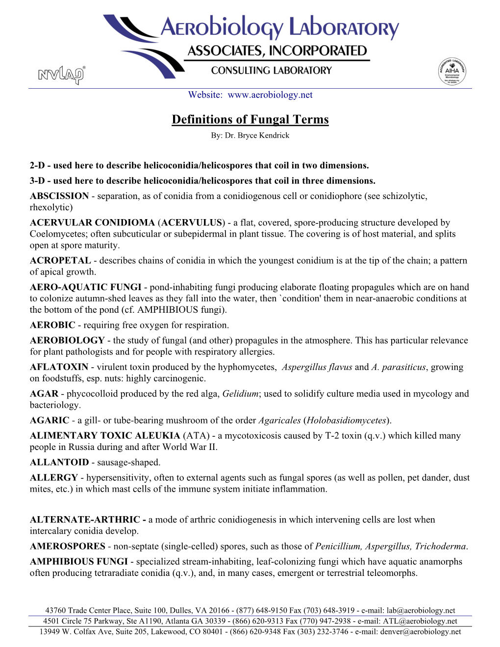 Definitions of Fungal Terms By: Dr