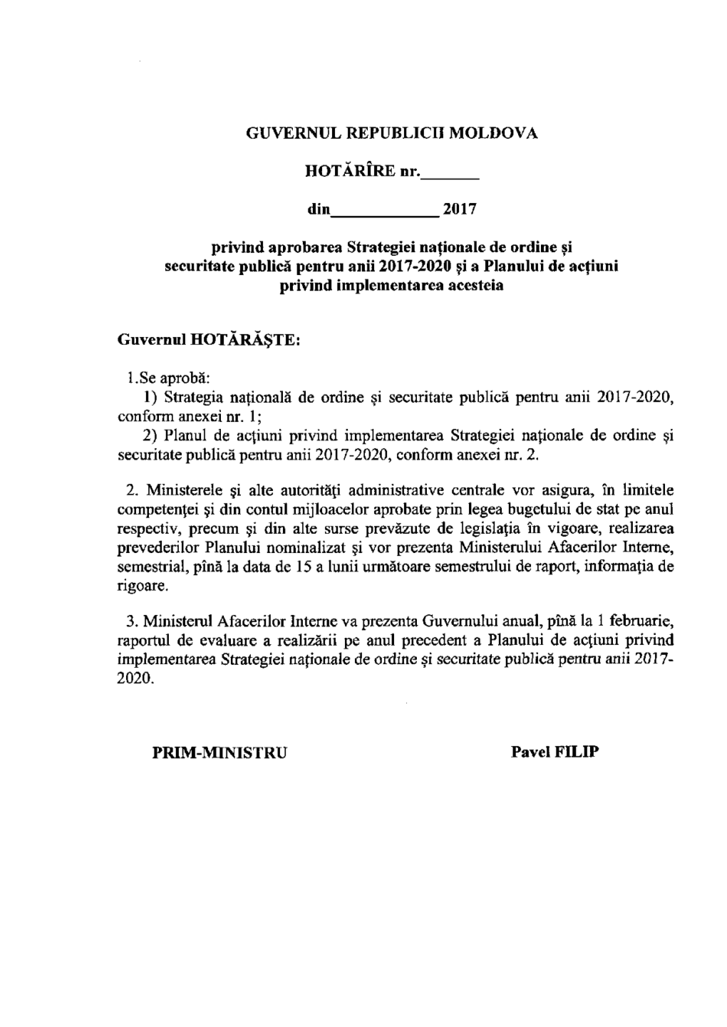 Strategia Națională De Ordine Și Securitate Publică Pentru Anii 2017-2020