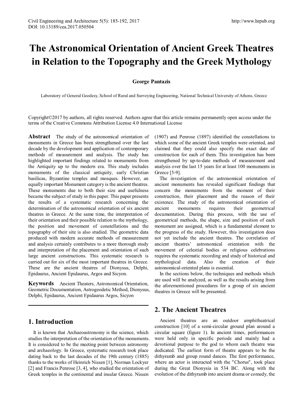 The Astronomical Orientation of Ancient Greek Theatres in Relation to the Topography and the Greek Mythology