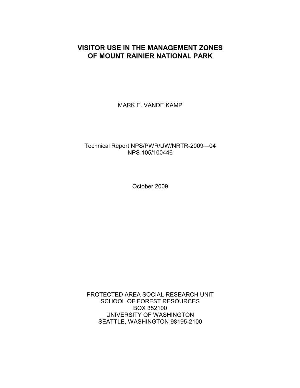 Describing and Estimating the System of Visitor Distribution