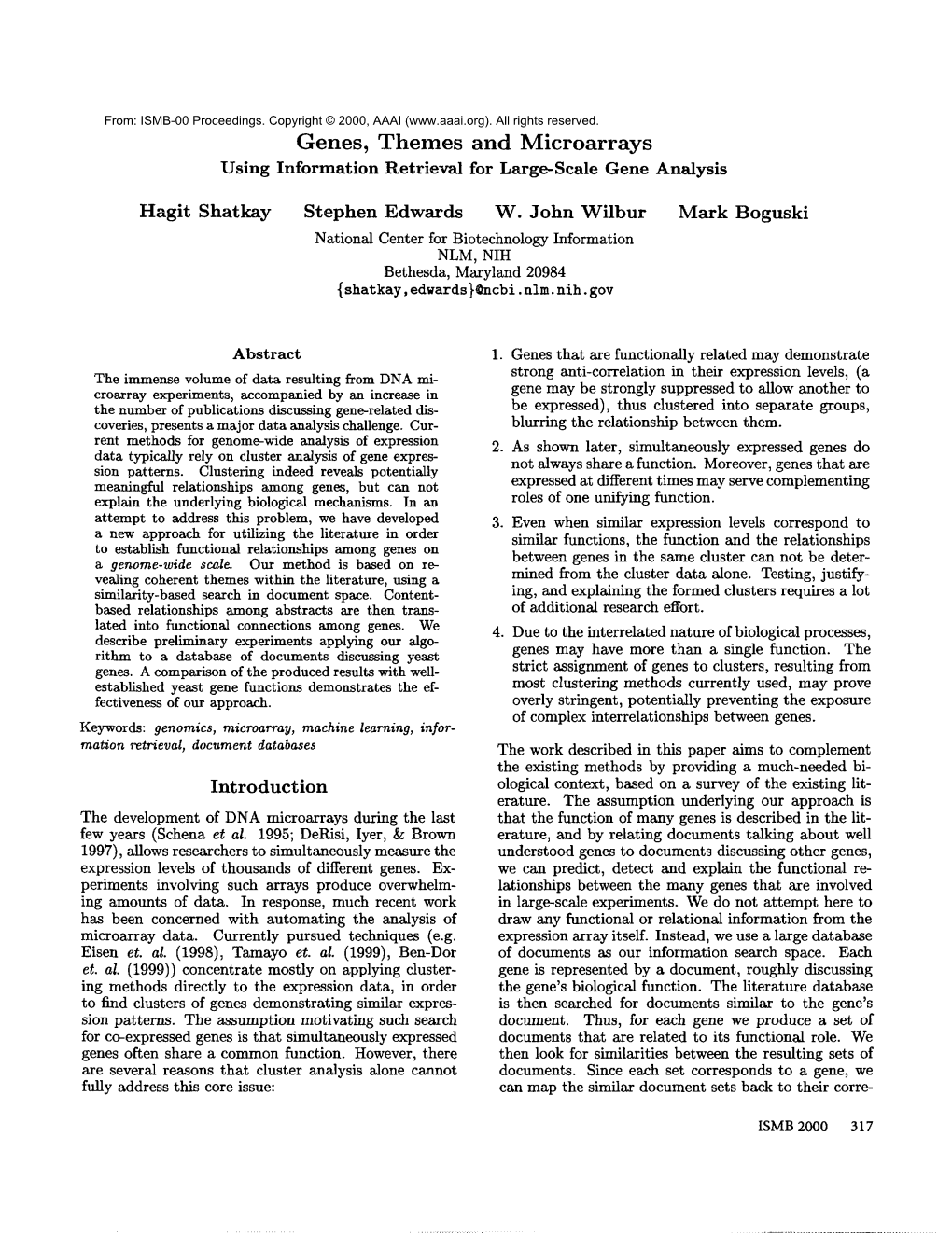 Using Information Retrieval for Large-Scale Gene Analysis