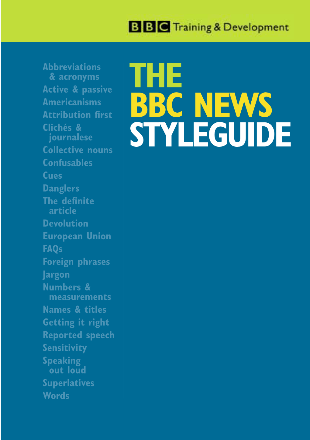 BBC News Styleguide | Words | Xx