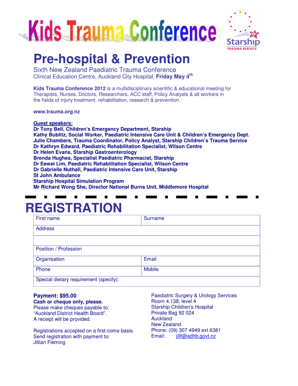 Pre-Hospital & Prevention REGISTRATION