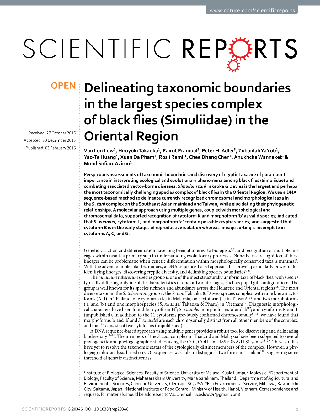 Delineating Taxonomic Boundaries in the Largest Species Complex Of