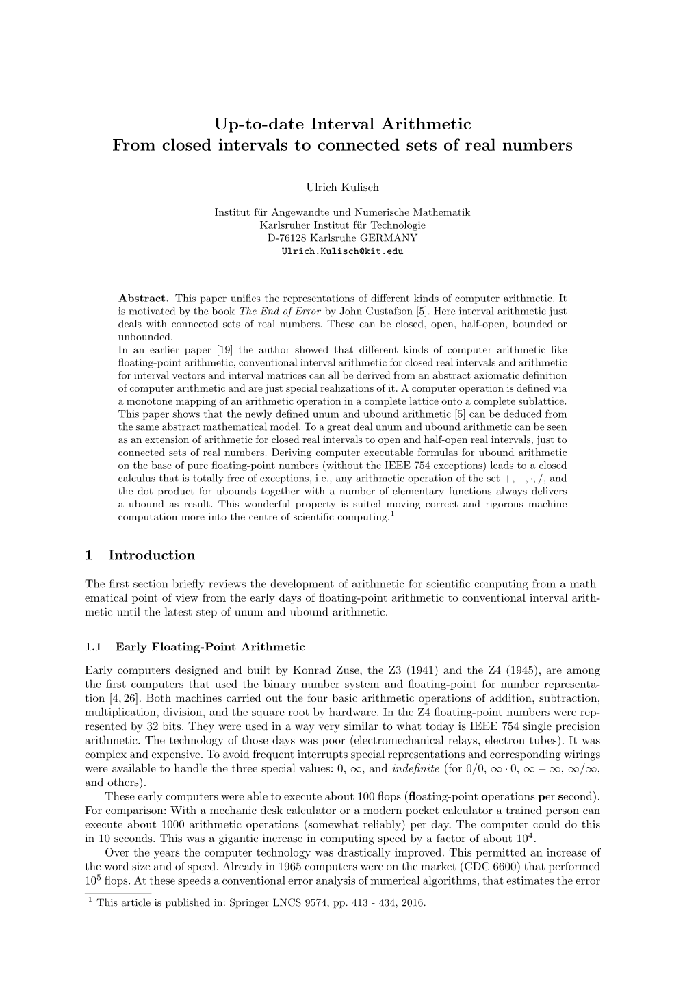 Up-To-Date Interval Arithmetic from Closed Intervals to Connected Sets of Real Numbers