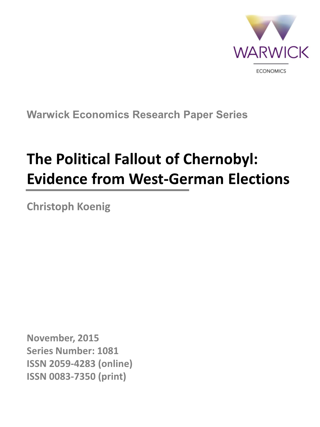 The Political Fallout of Chernobyl: Evidence from West-German Elections