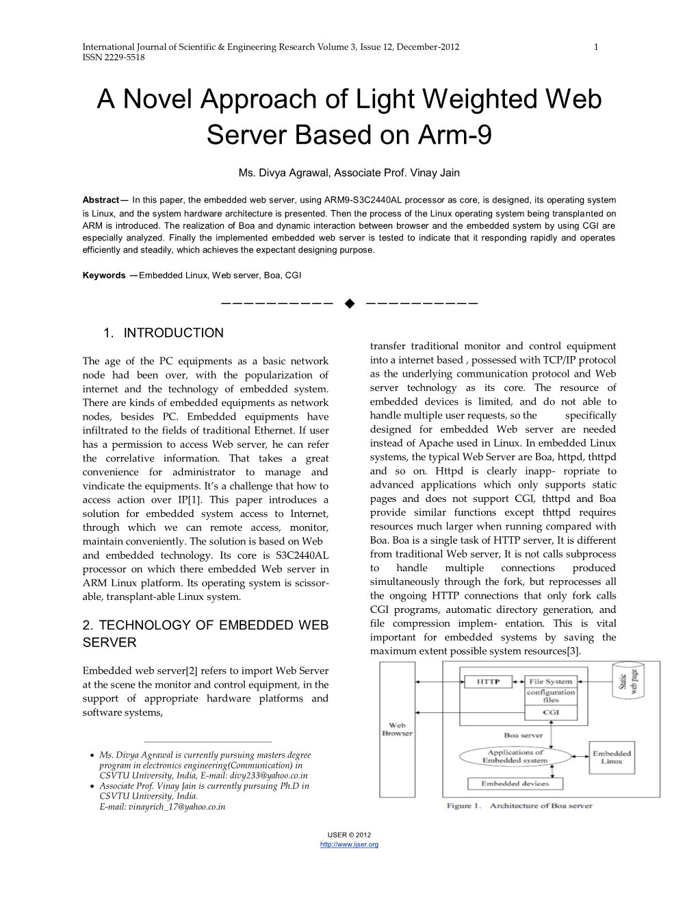 A Novel Approach of Light Weighted Web Server Based on Arm-9
