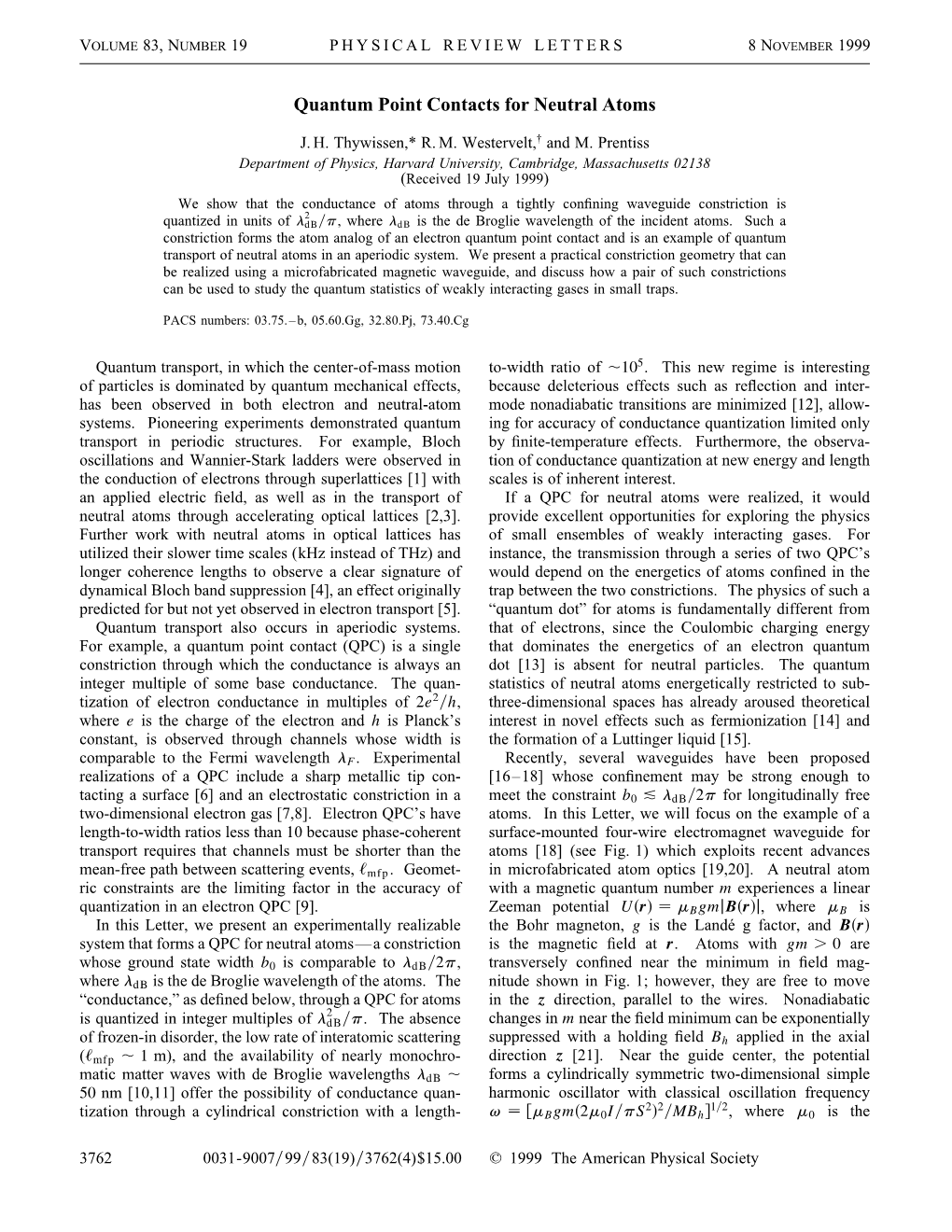 Quantum Point Contacts for Neutral Atoms