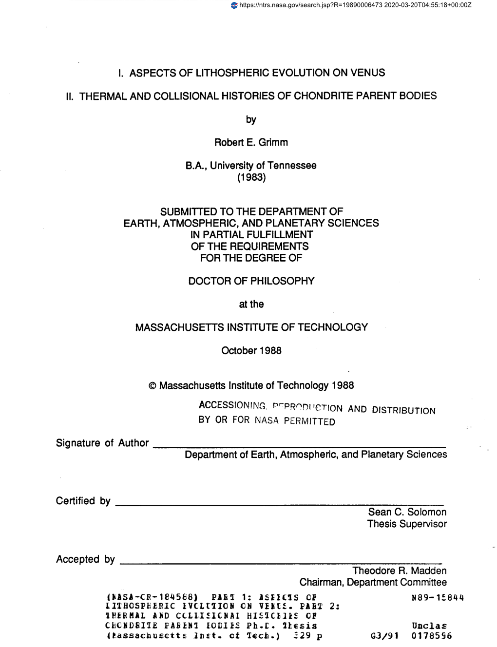 1. Aspects of Lithospheric Evolution on Venus Ii