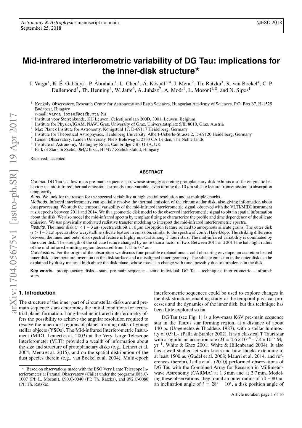 Mid-Infrared Interferometric Variability of DG Tau: Implications for the Inner