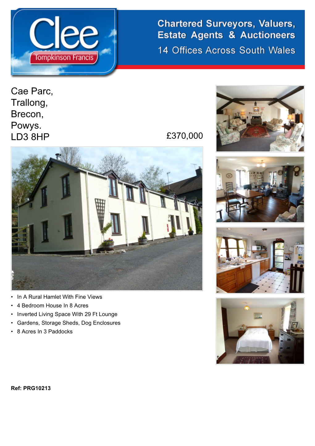 Cae Parc, Trallong, Brecon, Powys. LD3 8HP £370,000