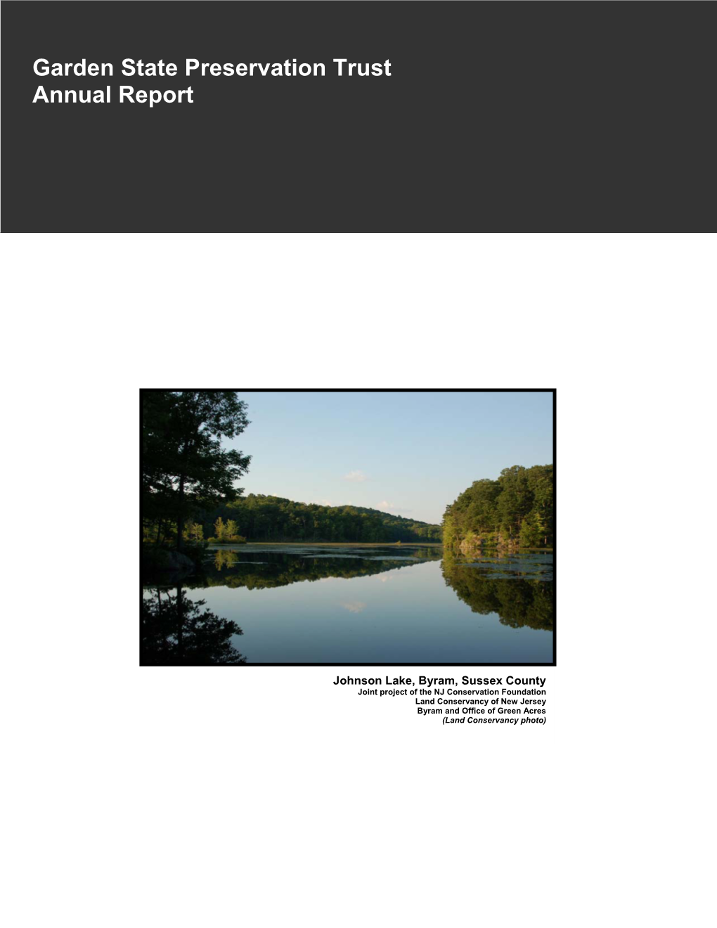 Garden State Preservation Trust Annual Report