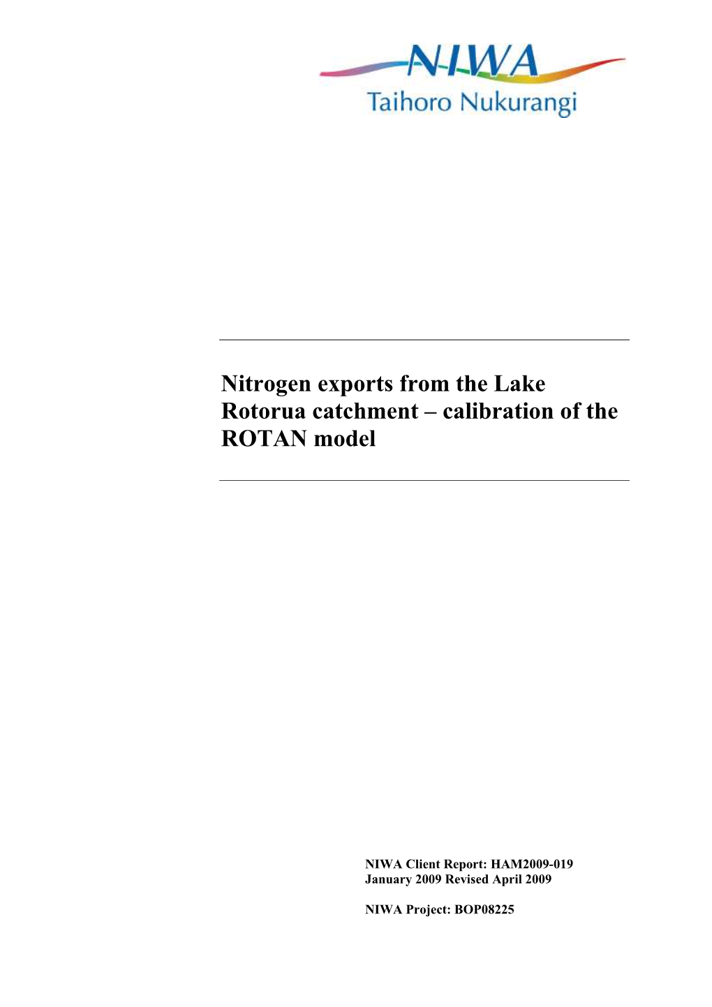 NIWA Client Report HAM2009-019, NIWA, Hamilton