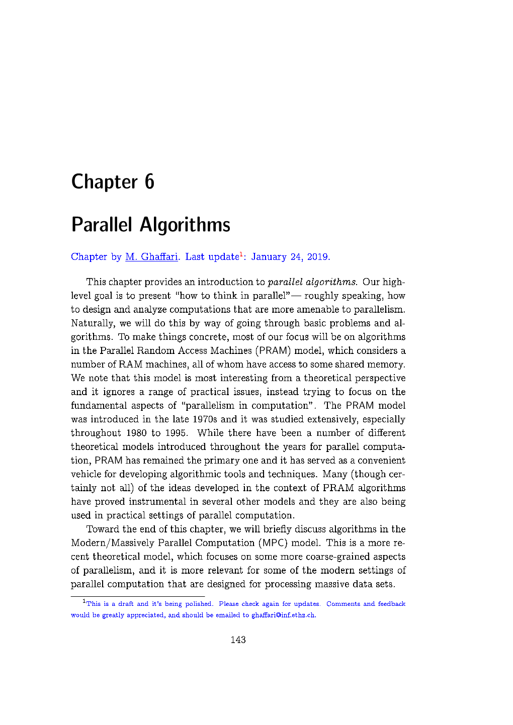 Chapter 6 Parallel Algorithms