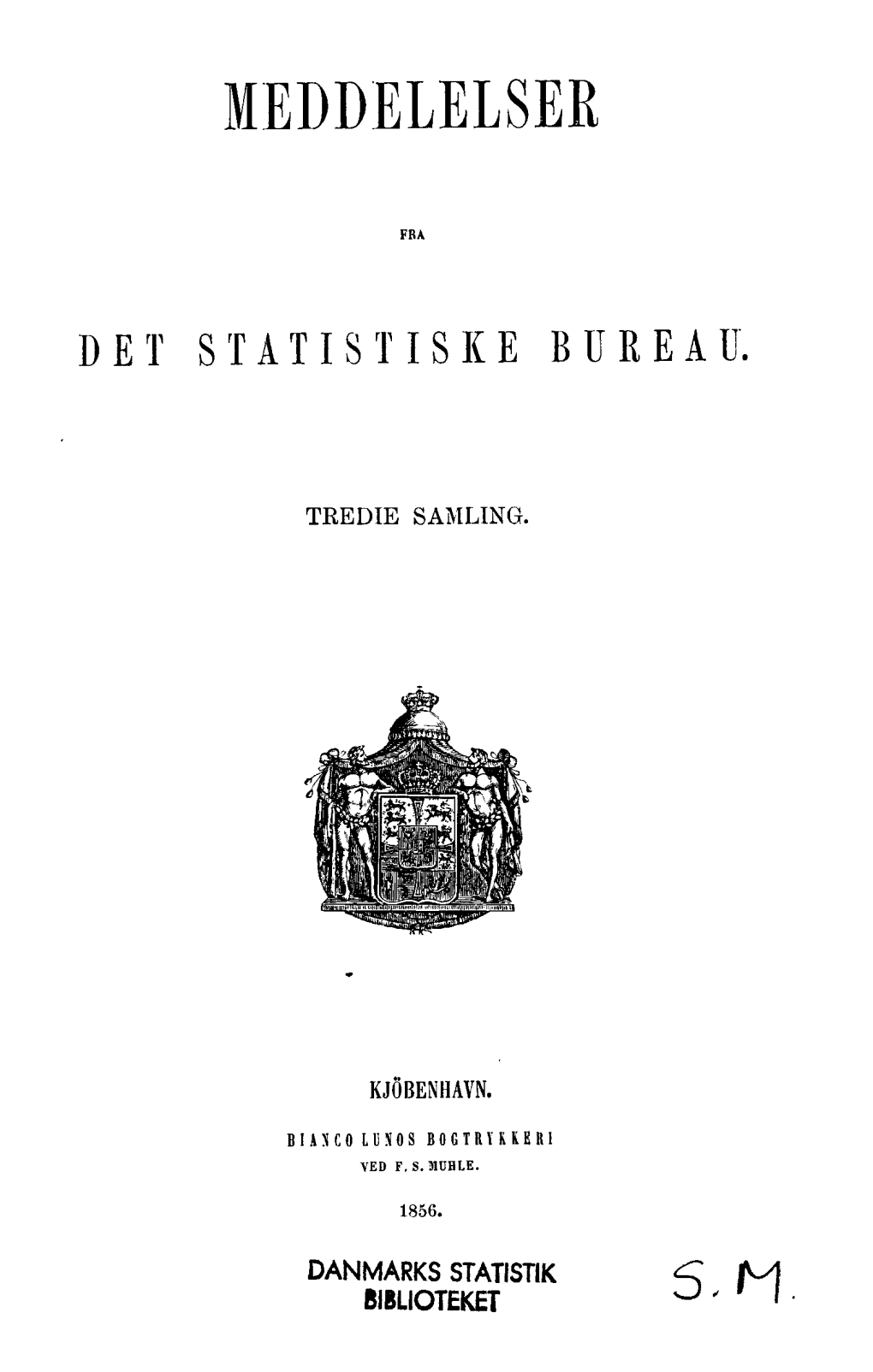 Om Hovedstadens Befolkning Efter Folketællingen D. 1. Febr. 1855