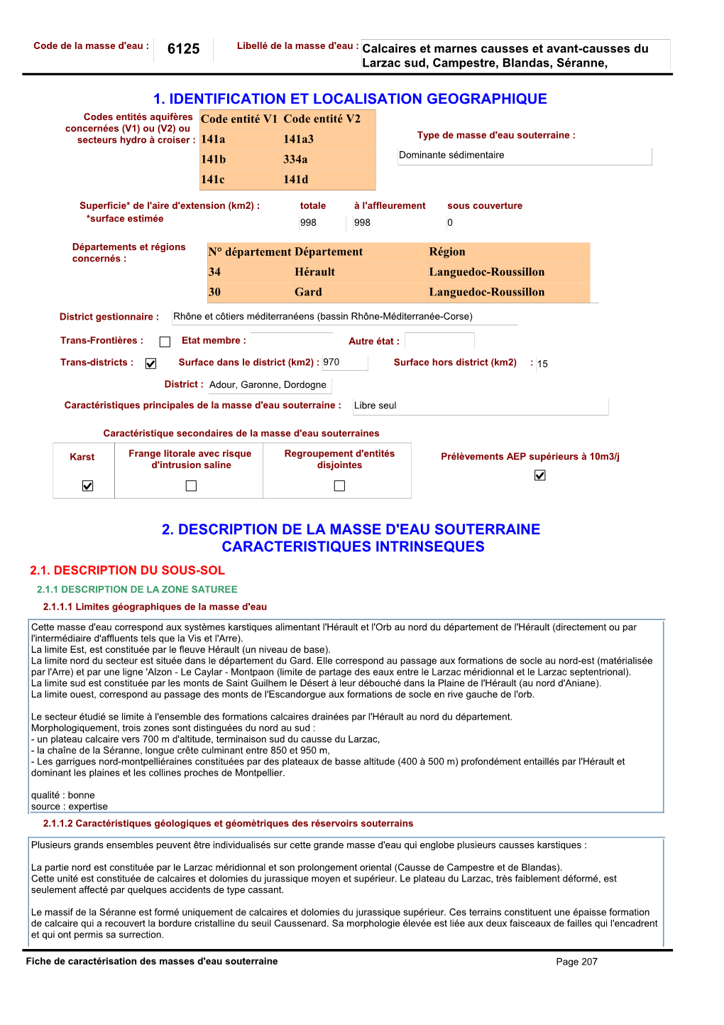 6125 1. Identification Et Localisation Geographique