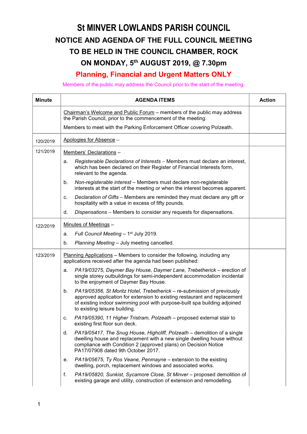 SML Full Agenda 2019-08-05