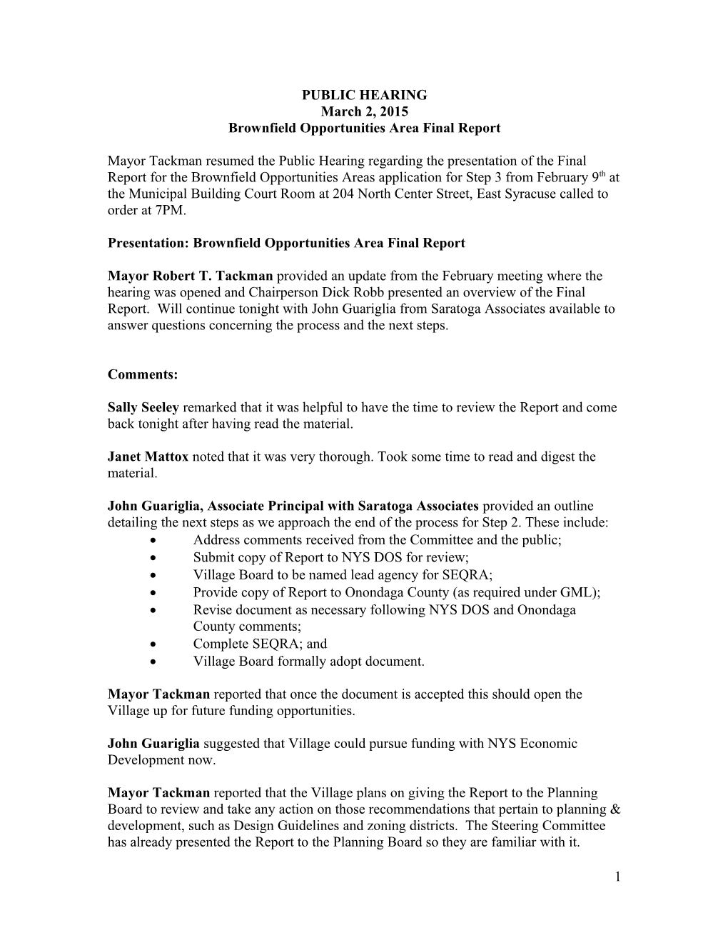 Brownfield Opportunities Area Final Report