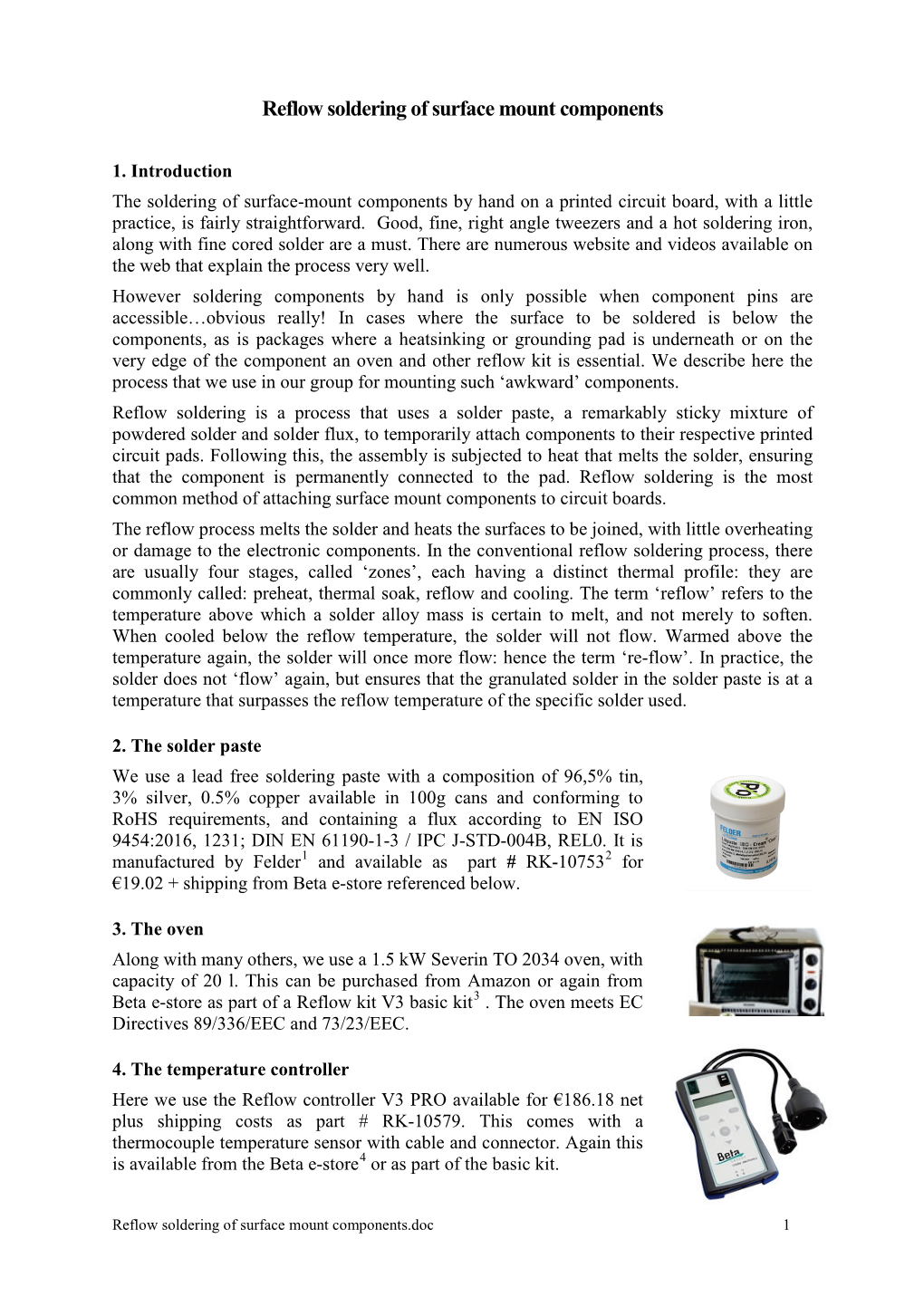 Reflow Soldering of Surface Mount Components