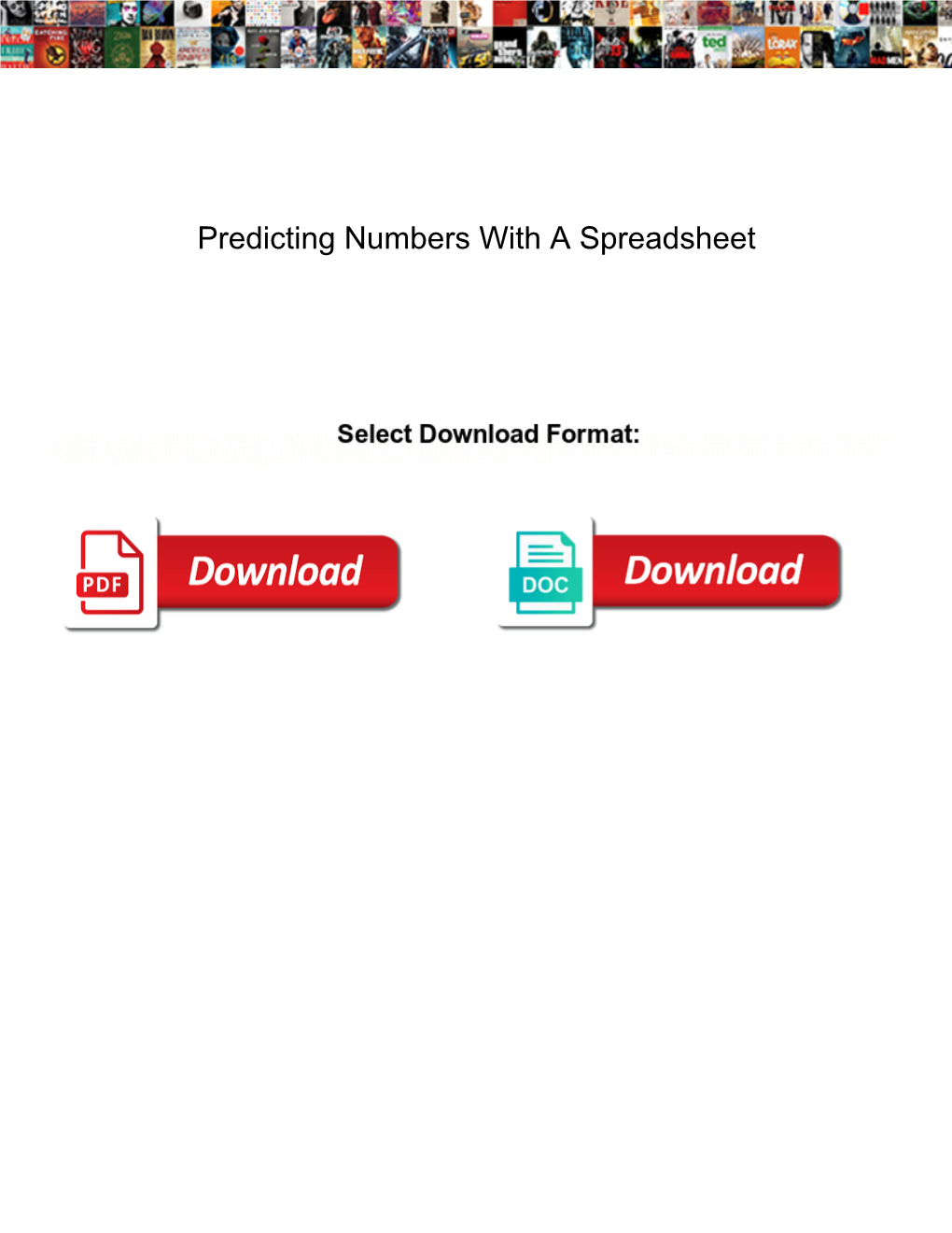 Predicting Numbers with a Spreadsheet