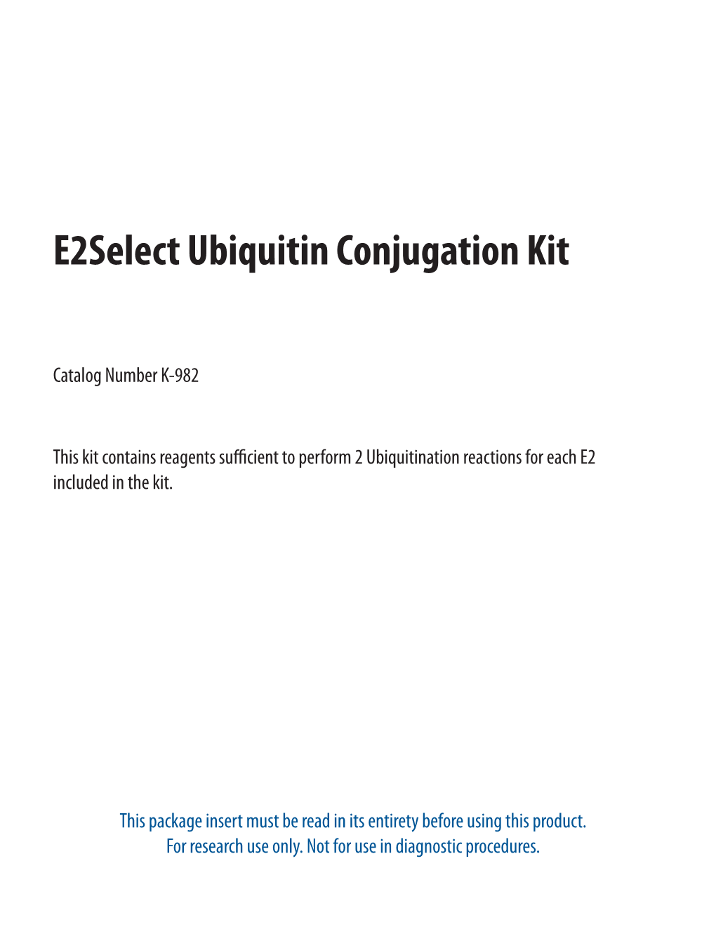 E2select Ubiquitin Conjugation Kit