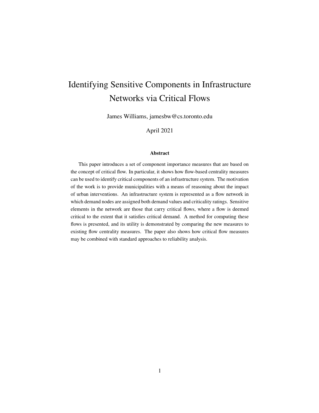Identifying Sensitive Components in Infrastructure Networks Via Critical Flows